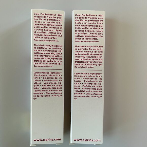 NWIB Clarins Instant Light Natural Lip Perfector/Lot 2/Red Shimmer 12 - Picture 3 of 3